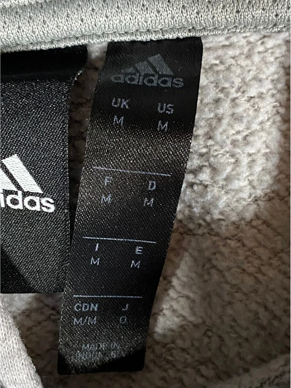 Adidas Hoodie Mens M Gray Black Colorblock Big Logo Pullover Sweatshirt